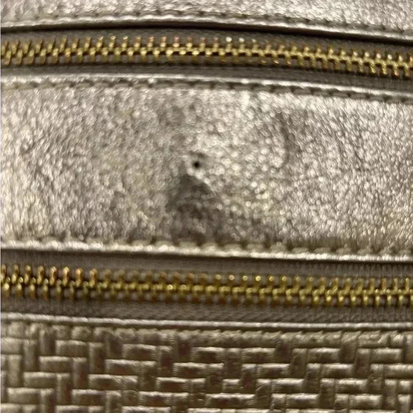 Elliott Lucca Messina 3 Zip Leather Crossbody Bag Metallic Handbag Clutch Purse - Picture 8 of 8